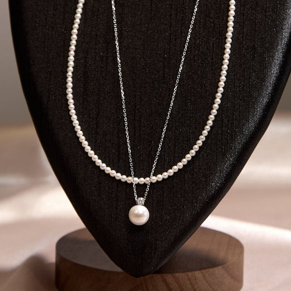 Natural Pearl Elegance Necklace Set – Dual Layered Shine for Weddings & Special Occasions | Perfect Gift for Her